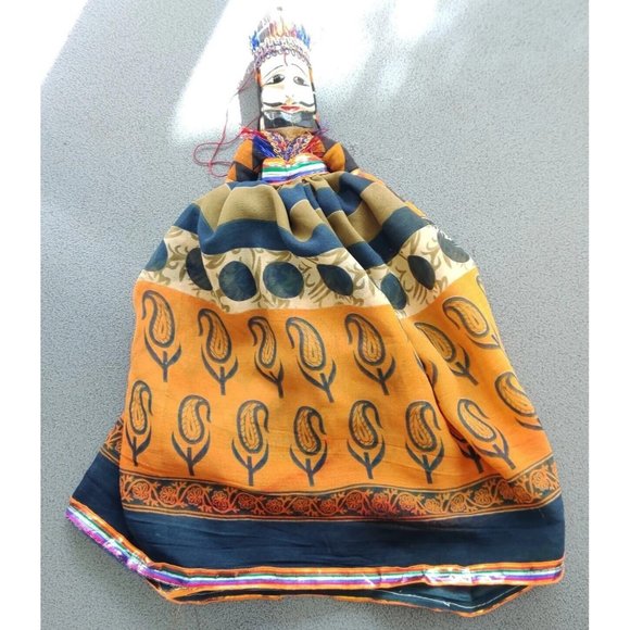 Topsy RAJASTHANI PUPPET Katnputi Indian Wooden Handmade Puppet Male Female RARE - Picture 3 of 16